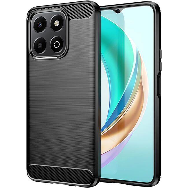 Husa pentru Honor X6b Carbon Liquid Silicone, negru