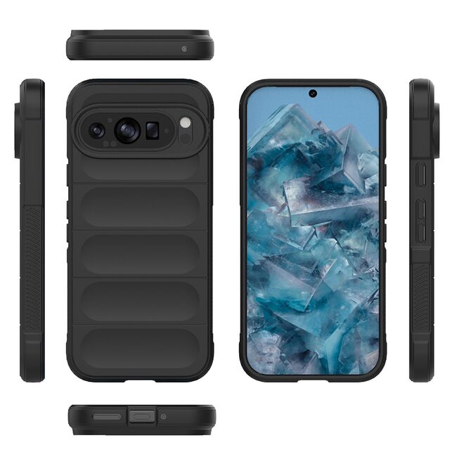 Husa pentru  Google Pixel 9 Pro XL Liquid Silicone, Microfibre Lining, Non-Slip Airbag Design, negru