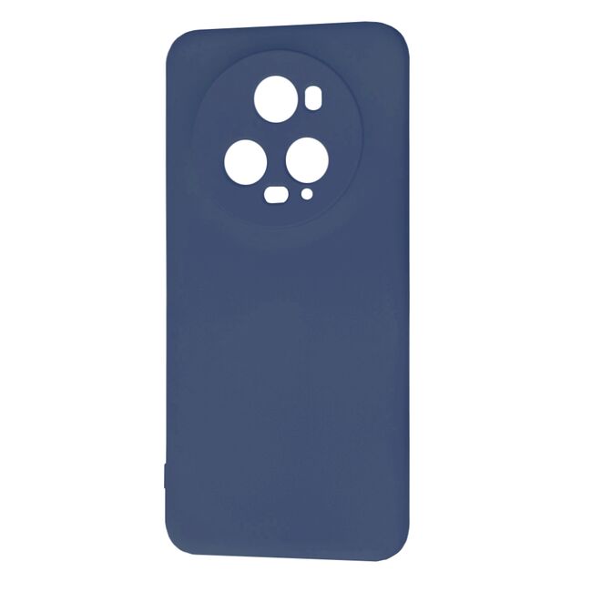 Husa pentru  Honor Magic 5 Pro Liquid Silicone, subțire, captusita cu microfibra, anti amprentă, protectie cameră foto, albastru