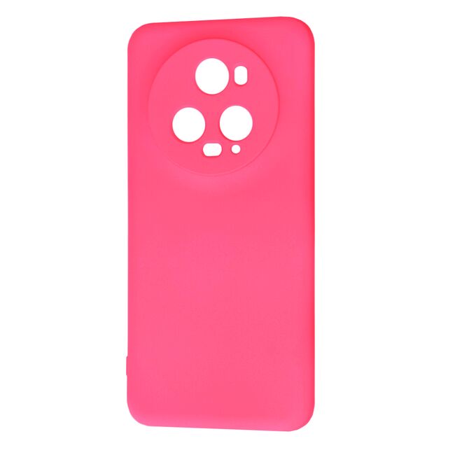 Husa pentru  Honor Magic 5 Pro Liquid Silicone, subțire, captusita cu microfibra, anti amprentă, protectie cameră foto, fucsia