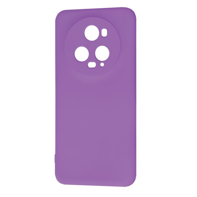 Husa pentru  Honor Magic 5 Pro Liquid Silicone, subțire, captusita cu microfibra, anti amprentă, protectie cameră foto, mov
