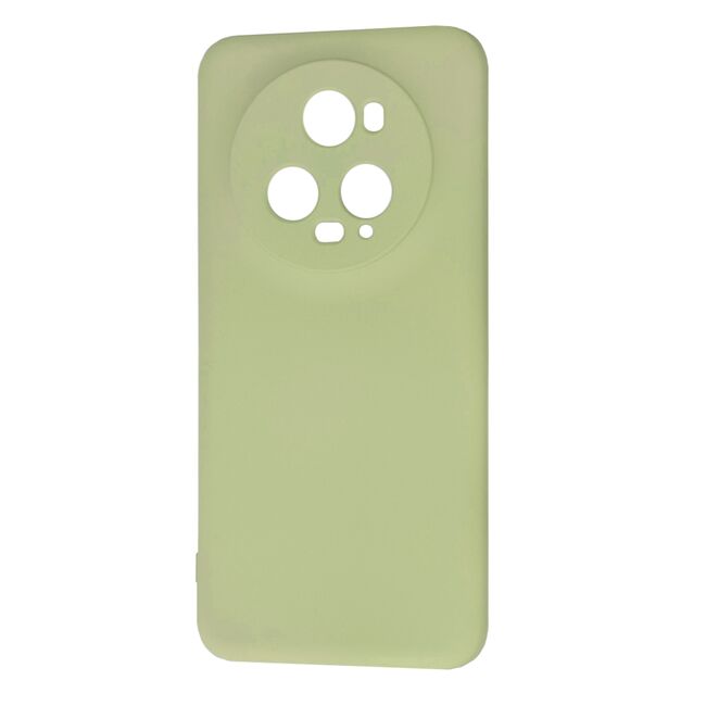 Husa pentru  Honor Magic 5 Pro Liquid Silicone, subțire, captusita cu microfibra, anti amprentă, protectie cameră foto, verde