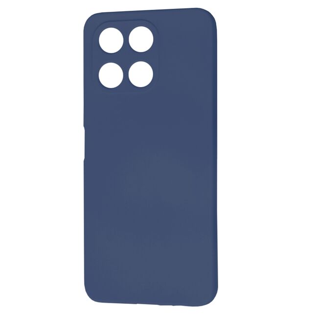 Husa pentru  Honor X6a Liquid Silicone, subțire, captusita cu microfibra, anti amprentă, protectie cameră foto, albastru