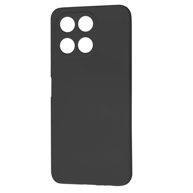 Husa pentru  Honor X6a Liquid Silicone, subțire, captusita cu microfibra, anti amprentă, protectie cameră foto, negru