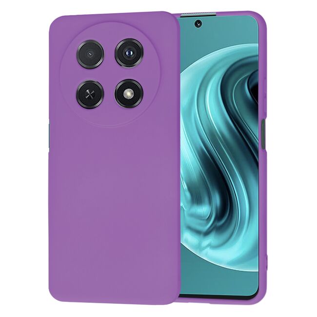Husa pentru  Huawei Nova 12i Liquid Silicone, subțire, captusita cu microfibra, anti amprentă, protectie cameră foto, mov