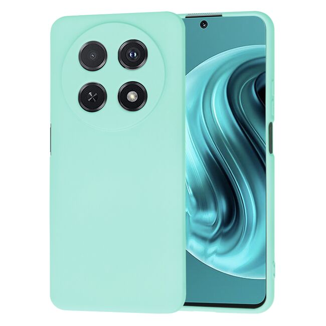 Husa pentru  Huawei Nova 12i Liquid Silicone, subțire, captusita cu microfibra, anti amprentă, protectie cameră foto, turcoaz