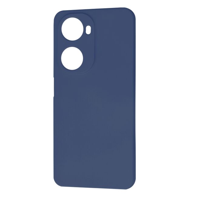 Husa pentru  Huawei nova 12 SE Liquid Silicone, subțire, captusita cu microfibra, anti amprentă, protectie cameră foto, albastru