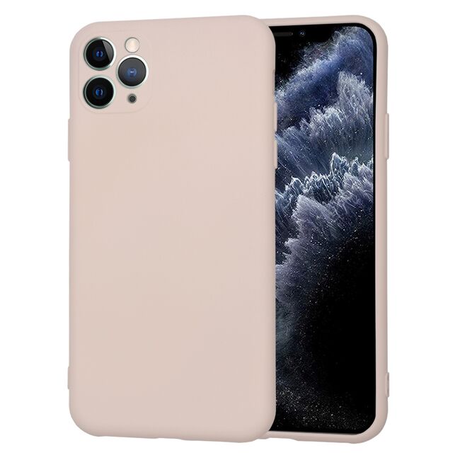 Husa pentru  iPhone 11 Pro Max Liquid Silicone, subțire, captusita cu microfibra, anti amprentă, protectie cameră foto, roz inchis