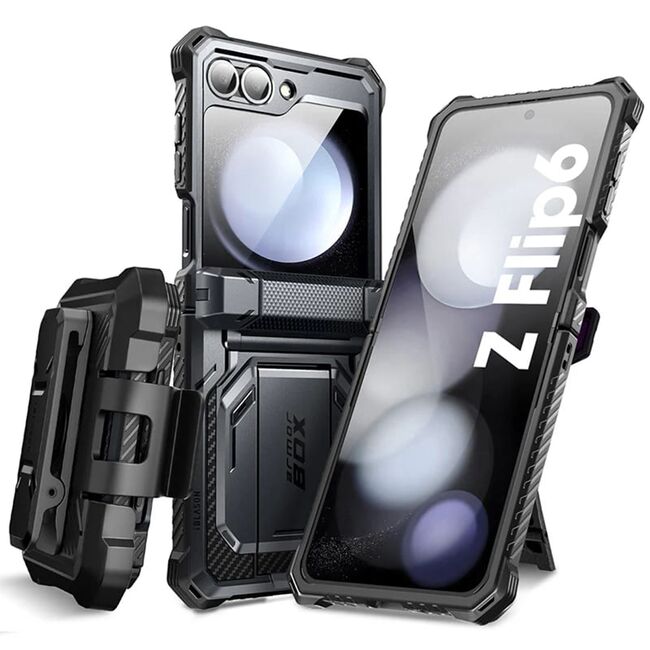 [Pachet 360°] Husa + folie Samsung Galaxy Z Flip 6 I-Blason Armorbox, negru