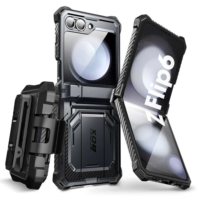 [Pachet 360°] Husa + folie Samsung Galaxy Z Flip 6 I-Blason Armorbox, negru