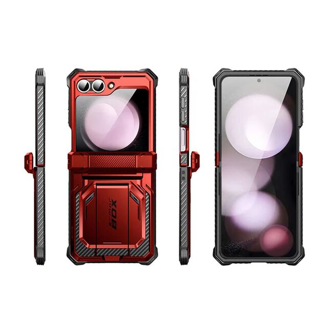 [Pachet 360°] Husa + folie Samsung Galaxy Z Flip 6 I-Blason Armorbox, rosu