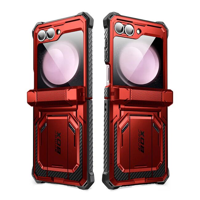 [Pachet 360°] Husa + folie Samsung Galaxy Z Flip 6 I-Blason Armorbox, rosu