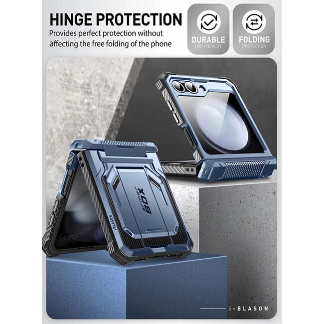 [Pachet 360°] Husa + folie Samsung Galaxy Z Flip 6 I-Blason Armorbox, albastru