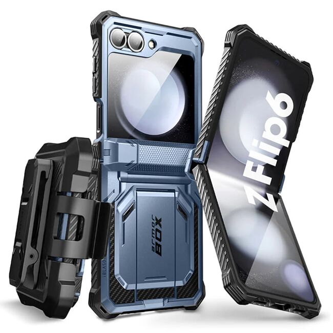 [Pachet 360°] Husa + folie Samsung Galaxy Z Flip 6 I-Blason Armorbox, albastru