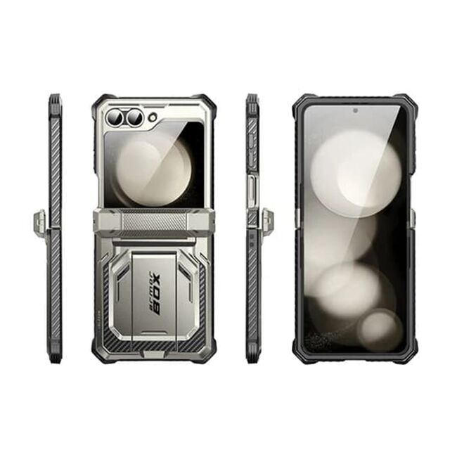 [Pachet 360°] Husa + folie Samsung Galaxy Z Flip 6 I-Blason Armorbox, gri