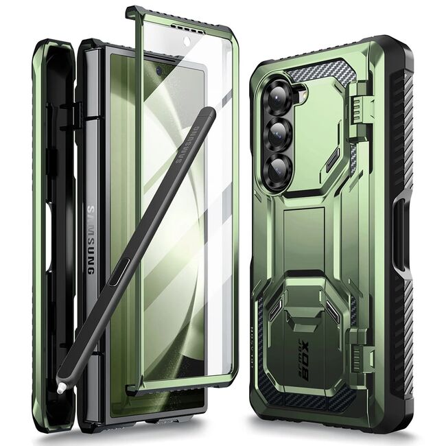 [Pachet 360°] Husa + folie Samsung Galaxy Z Fold 6 I-Blason Armorbox, verde