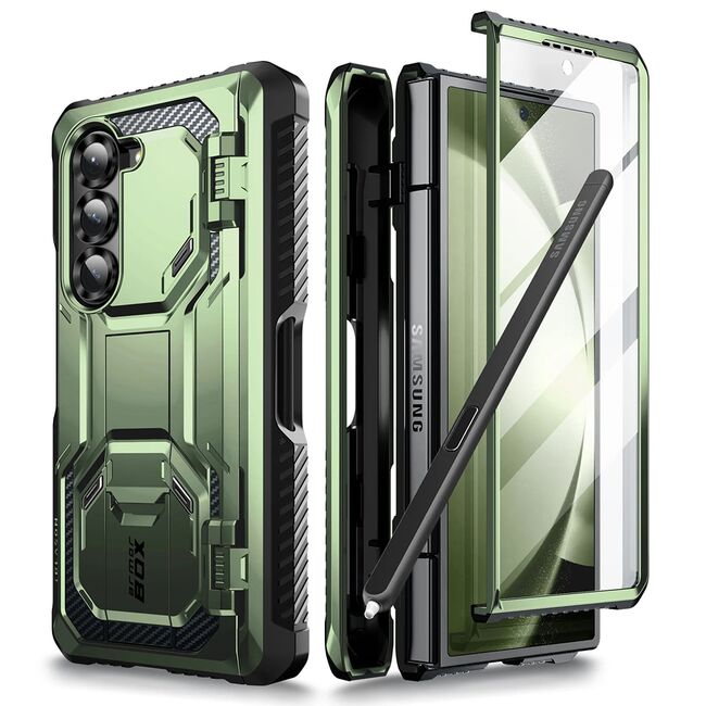 [Pachet 360°] Husa + folie Samsung Galaxy Z Fold 6 I-Blason Armorbox, verde