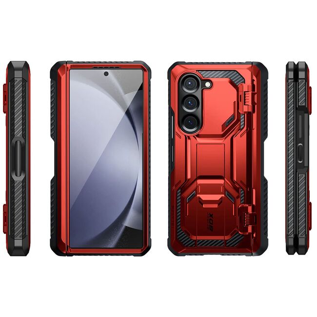 [Pachet 360°] Husa + folie Samsung Galaxy Z Fold 6 I-Blason Armorbox, rosu
