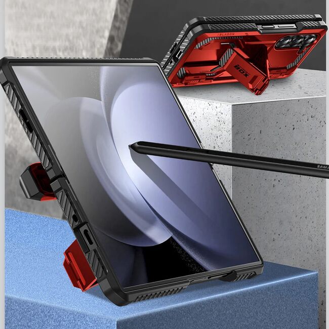 [Pachet 360°] Husa + folie Samsung Galaxy Z Fold 6 I-Blason Armorbox, rosu