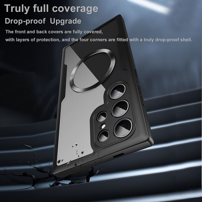 Pachet 360: Husa cu folie integrata pentru  Samsung Galaxy S24 Ultra cu MagSafe Cover360 fata / spate - albastru