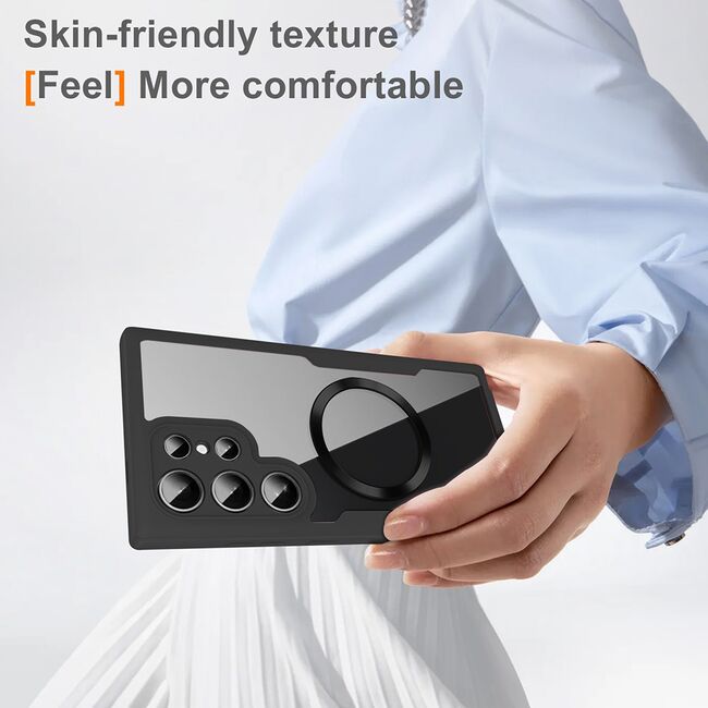 Pachet 360: Husa cu folie integrata pentru  Samsung Galaxy S24 Ultra cu MagSafe Cover360 fata / spate - albastru