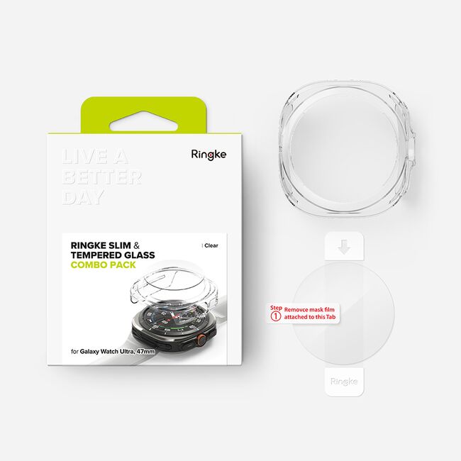 Husa + folie Samsung Galaxy Watch Ultra 47mm Ringke Slim, transparenta