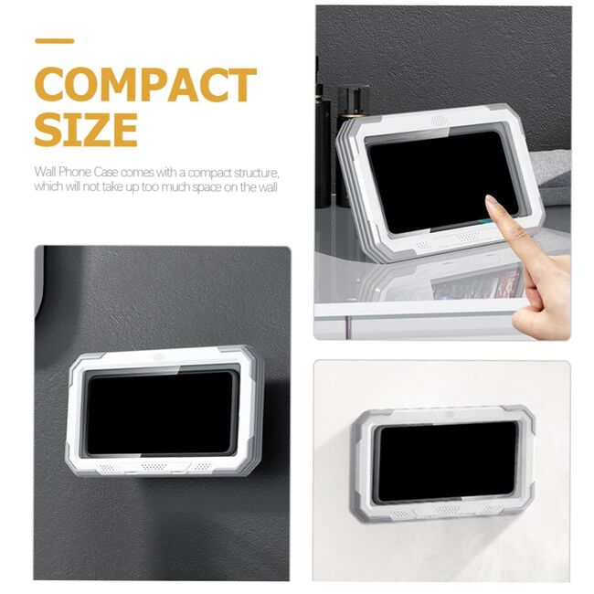 Suport Telefon Ajustabil 360° Impermeabil cu Montare Autoadezivă - Compatibil Universal pentru Baie, Dormitor, Bucătărie, alb