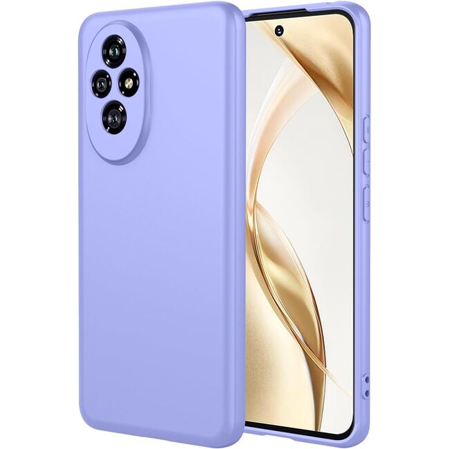 Husa pentru  Honor 200 Pro Liquid Silicone, subțire, captusita cu microfibra, anti amprentă, protectie cameră foto, lavanda