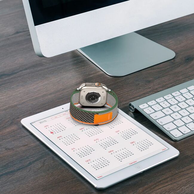 Curea pentru Apple Watch 4, 5, 6, 7, 8, 9, SE, SE2, Ultra, Ultra 2 (38/40/41mm) - gri albastru