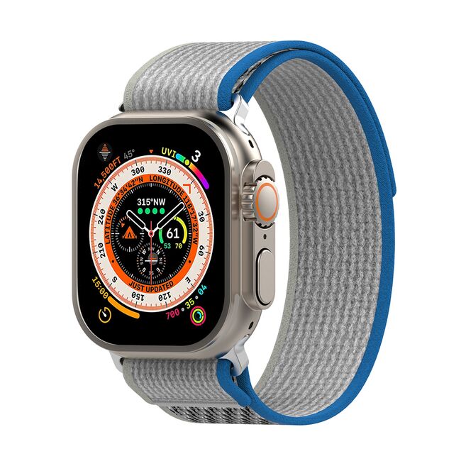 Curea pentru Apple Watch 4, 5, 6, 7, 8, 9, SE, SE2, Ultra, Ultra 2 (38/40/41mm) - gri albastru