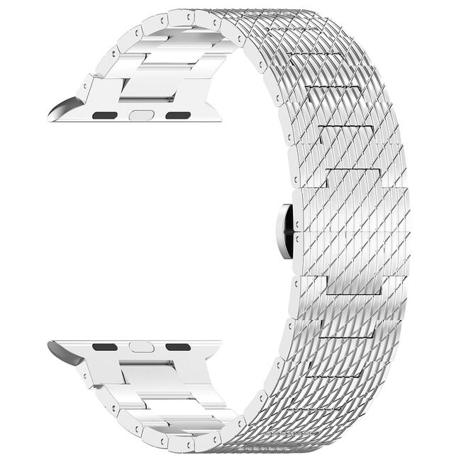 Curea pentru Apple Watch 4, 5, 6, 7, 8, 9, SE, SE2, Ultra, Ultra 2 (38/40/41mm) - argintiu