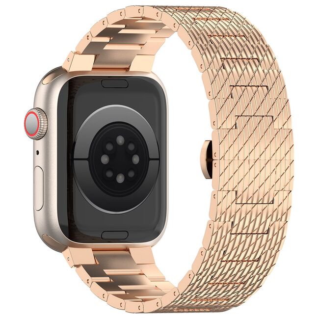 Curea pentru Apple Watch 4, 5, 6, 7, 8, 9, SE, SE2, Ultra, Ultra 2 (38/40/41mm) - roz inchis
