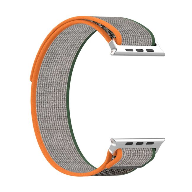 Curea pentru Apple Watch 4, 5, 6, 7, 8, 9, SE, SE2, Ultra, Ultra 2 (38/40/41mm) - gri portocaliu