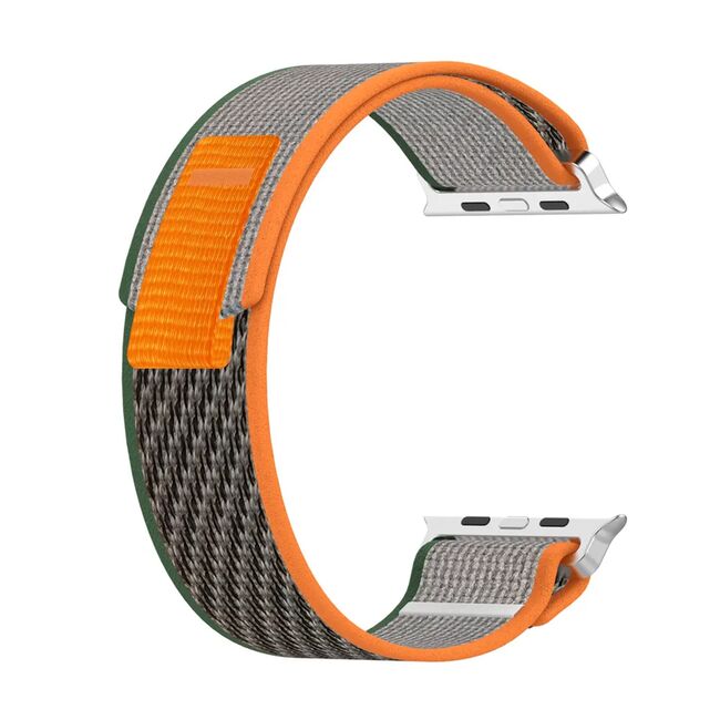 Curea pentru Apple Watch 4, 5, 6, 7, 8, 9, SE, SE2, Ultra, Ultra 2 (38/40/41mm) - gri portocaliu