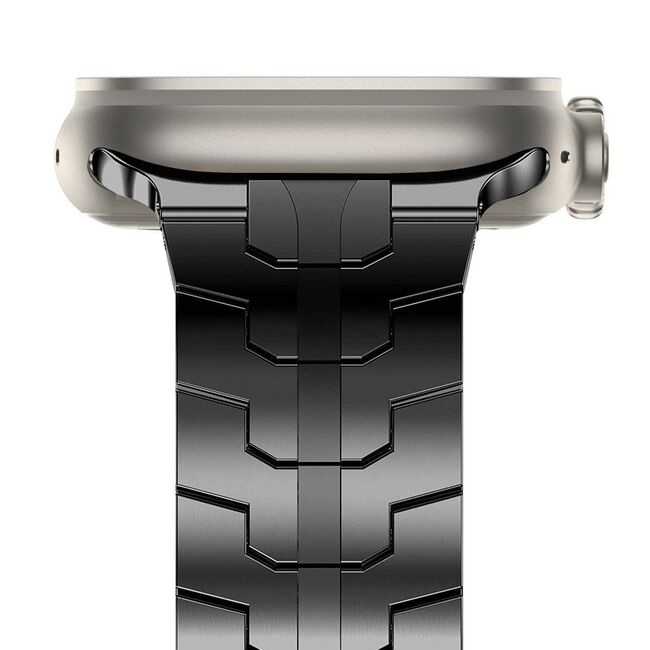 Curea pentru Apple Watch 4, 5, 6, 7, 8, 9, SE, SE2, Ultra, Ultra 2 (42/44/45/49mm) - negru portocaliu