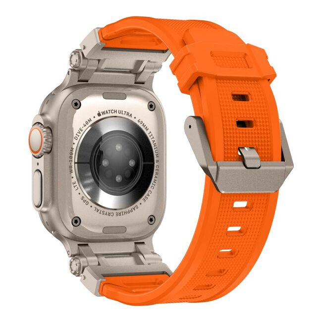 Curea pentru Apple Watch 4, 5, 6, 7, 8, 9, SE, SE2, Ultra, Ultra 2 (42/44/45/49mm) - portocaliu