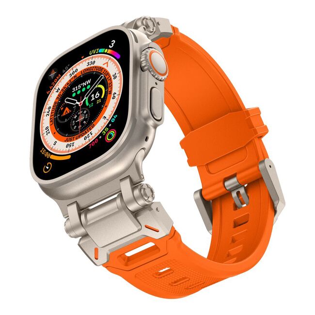 Curea pentru Apple Watch 4, 5, 6, 7, 8, 9, SE, SE2, Ultra, Ultra 2 (42/44/45/49mm) - portocaliu