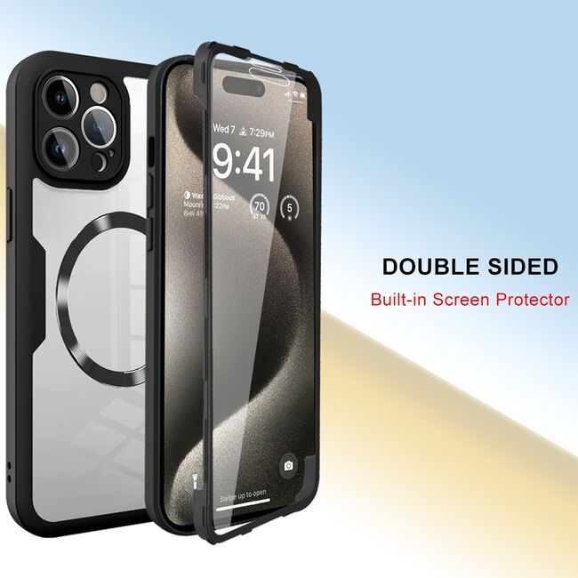 Pachet 360: Husa cu folie integrata pentru  iPhone 11 Pro cu MagSafe Cover360 fata / spate - negru