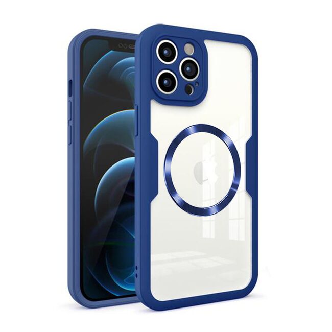 Pachet 360: Husa cu folie integrata pentru  iPhone 12 Pro Max cu MagSafe Cover360 fata / spate - albastru