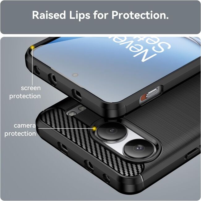 Husa pentru OnePlus Nord 4 Carbon Liquid Silicone, negru