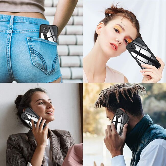 Pachet 360: Husa cu folie integrata pentru  Samsung Galaxy A22 5G Cover360 fata / spate - negru