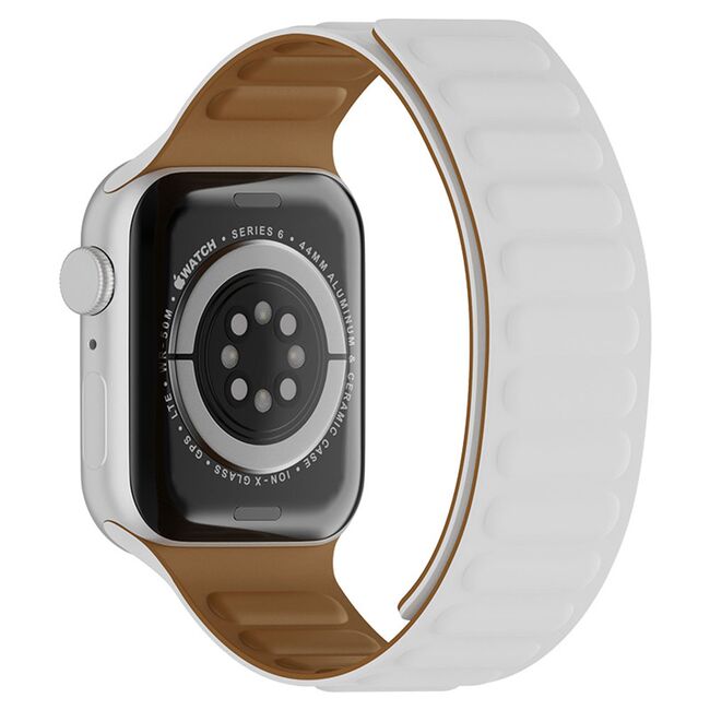 Curea pentru Apple Watch 4, 5, 6, 7, 8, 9, SE, SE2, Ultra, Ultra 2 (38/40/41mm) - alb