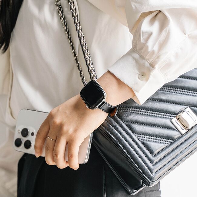 Curea pentru Apple Watch 4, 5, 6, 7, 8, 9, SE, SE2, Ultra, Ultra 2 (38/40/41mm) Leather Slim - maro