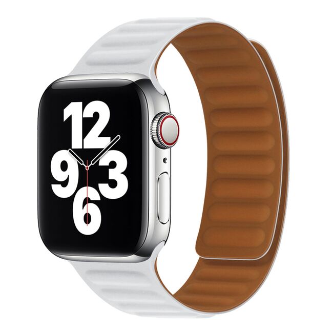 Curea pentru Apple Watch 4, 5, 6, 7, 8, 9, SE, SE2, Ultra, Ultra 2 (38/40/41mm) - alb