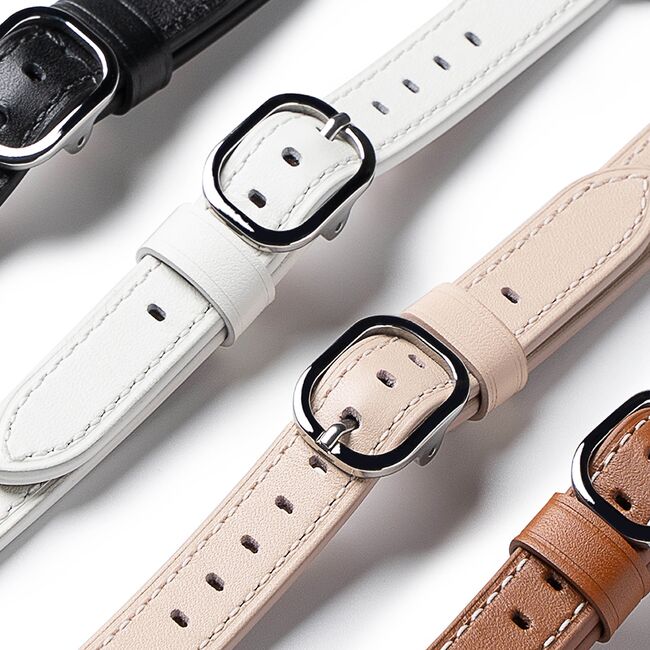 Curea pentru Apple Watch 4, 5, 6, 7, 8, 9, SE, SE2, Ultra, Ultra 2 (38/40/41mm) Leather Slim - negru