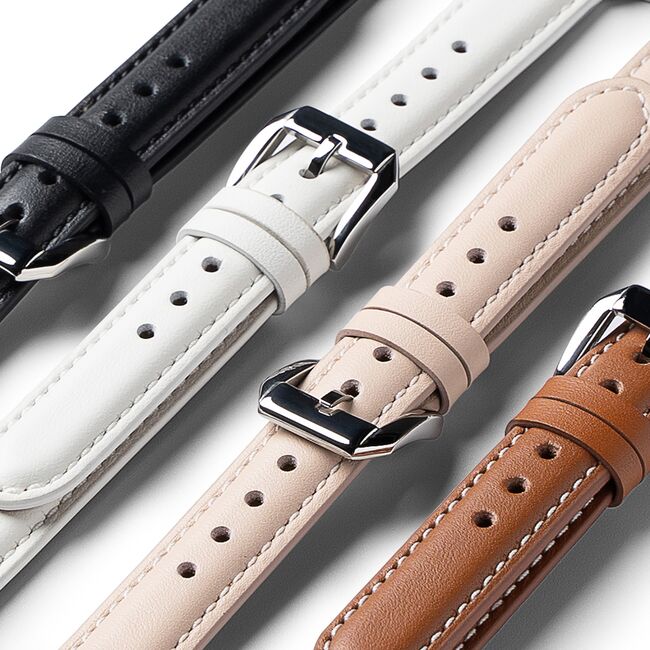 Curea pentru Apple Watch 4, 5, 6, 7, 8, 9, SE, SE2, Ultra, Ultra 2 (38/40/41mm) Leather Slim - negru intens