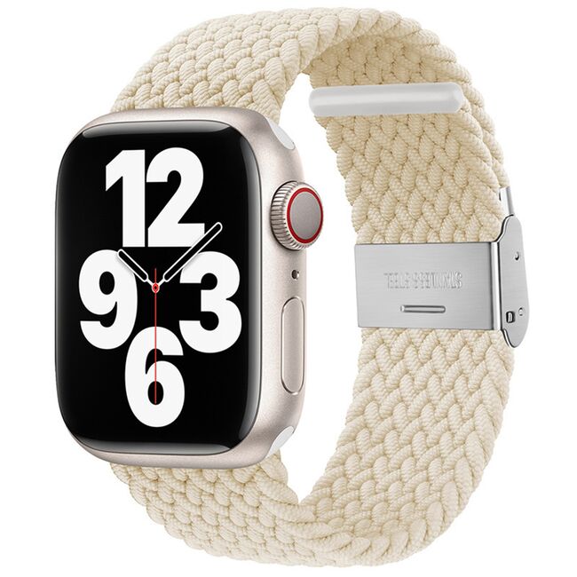 Curea pentru Apple Watch 4, 5, 6, 7, 8, 9, SE, SE2, Ultra, Ultra 2 (42/44/45/49mm) - crem