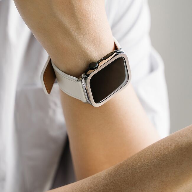 Curea pentru Apple Watch 4, 5, 6, 7, 8, 9, SE, SE2, Ultra, Ultra 2 (42/44/45/49mm) Leather - maro intens