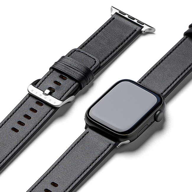 Curea pentru Apple Watch 4, 5, 6, 7, 8, 9, SE, SE2, Ultra, Ultra 2 (42/44/45/49mm) Leather - negru