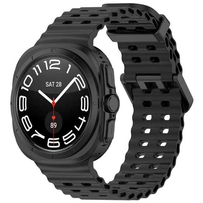 Curea pentru Samsung Galaxy Watch Ultra 47mm din silicon - negru